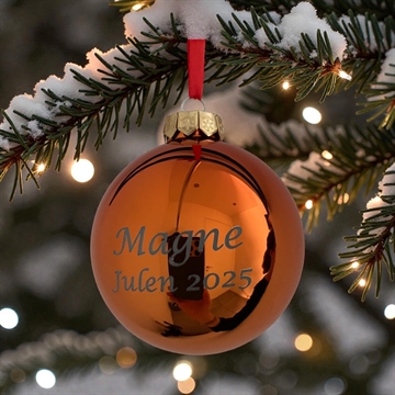 Julekugle kobber med navn